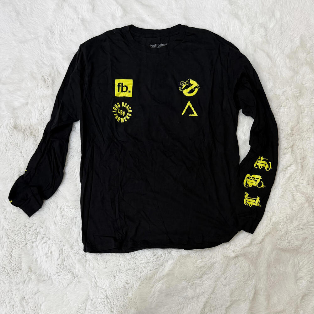 Fresh Baked Long Sleeve Black Graphic T-Shirt Size L